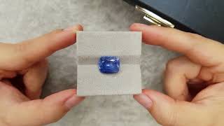 Large unheated cushion cut sapphire 10.50 ct, Sri Lanka, GRS (5134)