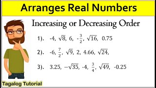 Math 7 Arrange real numbers in increasing or decreasing order in a number line #matatag