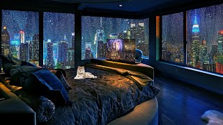 Adormecer Tranquilamente com Chuva e trovão em Nova York 💤 Som de Chuva Forte para Dormir e relaxar