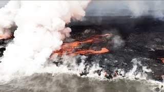 Kīlauea lava meets the ocean