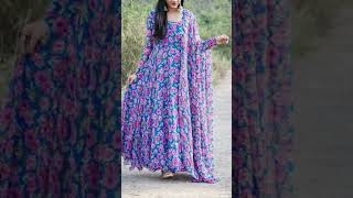 Outstanding Floral Print Anarkali suit designs #shorts #rekhafashionupdates