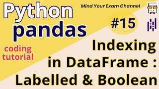 L15: Indexing in Pandas DataFrame |Label-based Indexing & Boolean Indexing |Python Pandas Code Hindi
