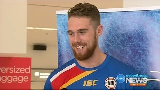 ADELAIDE 36ERS RECRUITS ERIC JACOBSEN AND ANTHONY DRMIC ARRIVE - CHANNEL 10