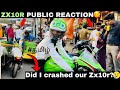 Zx10r public reaction 😍|crashed our 10r?😢| @azarkettavan |tamil| |zx10r|