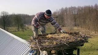 Rudno- nowe gniazdo dla bocianów-marzec 2021