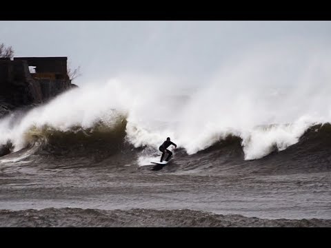 SURFING MASSIVE STORM WAVES ON LAKE SUPERIOR!!! - YouTube