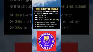 The 8+8+8 Rules #psychology