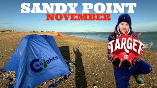 Fishing At SANDY POINT Hayling Island After Storm Bert! November Bass Fishing! Sea Fishing UK