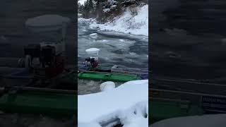 Winter gold dredging #dredging #youtubeshorts #colorado