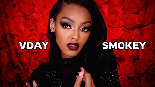 Bold and Sultry Valentine's Makeup 2025 | Smokey Eyes + Red Lips | DETAILED