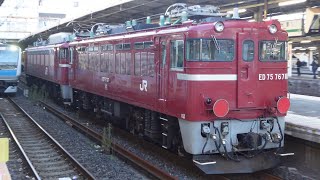 EF81-140+ED75-767(無動) 仙台車両センター撮影会返却配給 大宮駅到着