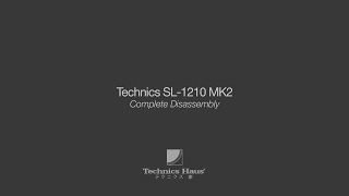 Technics SL-1210 MK2 - Complete Disassembly