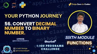 Decimal to Binary Conversion | Your Python Journey – 100 Python Programs #python