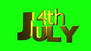 July 4th 3D Gold Text rotating with green screen #3