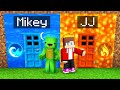 Mikey WATER vs JJ LAVA DOOR Survival Battle in Minecraft (Maizen)