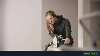 Festool akumuliatorinis įgilinamasis diskinis pjūklas TSC 55K. Amato įkvėptas.