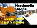 Marshmello Alone Guitar Tutorial ( Intro ) - Guitar Lessons for Beginners