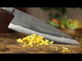 yoshida hamono hap40 240mm kurouchi wide gyuto vs zucchini flower