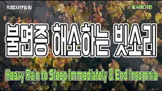 #직캠자연힐링 불면증을 해소하고 즉시 잠이 오게하는 거센 빗소리. Heavy Rain to Sleep Immediately \u0026 End Insomnia