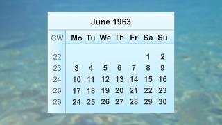 June 1963 Calendar