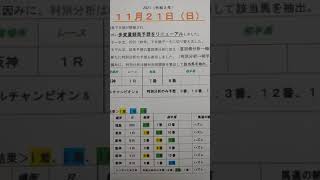 2021年11月21日多変量競馬予想（マーケティングに応用の統計手法）