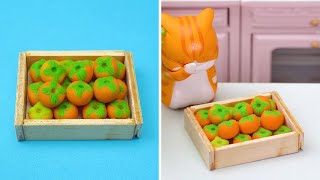 How to make Miniature Persimmon | MINIATURE IDEAS FOR DOLLHOUSE | #Shorts