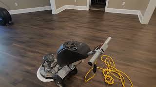 Cleaning \u0026 Buffing Brand New Luxury Vinyl Plank floors after installer left residue on the floors