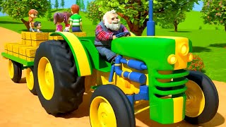 Wheels On The Tractor, Farm Vehicles and Rhymes for Children