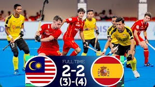 spain vs Malaysia crossover match hwc 2023 | Spain 2-2 Malaysia