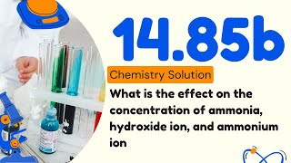 14.85b | What is the effect on the concentration of ammonia, hydroxide ion, and ammonium ion