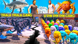 Franklin U DIN DIN DIN DUN Gang VS Shinchan TRALALERO TRALALA Gang Fight In GTA 5!