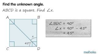 Finding Unknown Angles in a Square