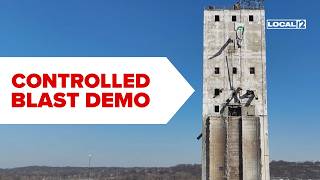 Abandoned Ohio grain elevator demolished with controlled implosion