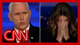 CNN anchor reacts to Pence's 'cringeworthy' debate moment