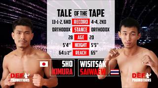 DEF Fight Night 15 - Bout 12 - Sho KIMURA vs Wisitsak SAIWAEW - Flyweight