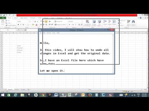 Undo all changes in Excel to get back the original data