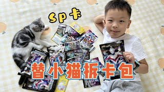 小猫也喜欢玩奥特曼卡包？元宝帮拆居然中了两张稀有卡！