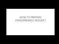 how to prepare performance report sample question