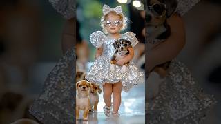 Adorable Baby and Animal Fashion Show 🐶😘 #baby #cutebaby #babyvideos #babydance #babyshorts #AI