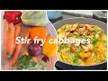 Stir fry cabbage with chicken