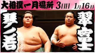 大相撲　琴ノ若ー翠富士　＜令和６年一月場所・３日目＞SUMO