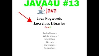 Java Keywords, Libraries, Lexical issues, White spaces | Java4U #13