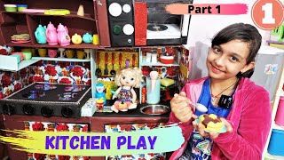 Cooking game in my new kitchen | Playing with Kitchen Set PART - 1 #Learnwithpriyanshi