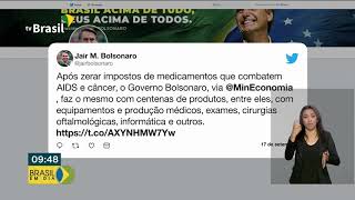 Bolsonaro anuncia retirada de impostos para produtos de saúde