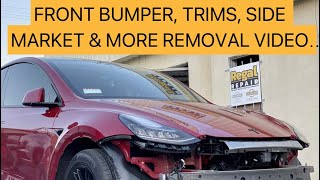 Tesla model Y, S, X, and 3 front bumper removal, side marker, and more PART 1