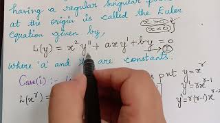 euler equation||ordinary differential equations||linear equation with regular singular point