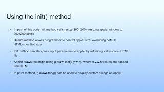 Using the init() method | Lecture 05: Java Applet Programming
