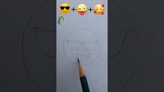 😎+😜+🥰=? Emoji Drawing | How To Draw Emoji | Creative Drawing | Emoji Mix Drawing #emoji #creativeart