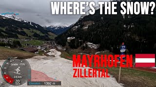 [4K] Skiing Mayrhofen, Eggalm to Rastkogel - Where is the Snow? Zillertal 3000 Austria, GoPro HERO11