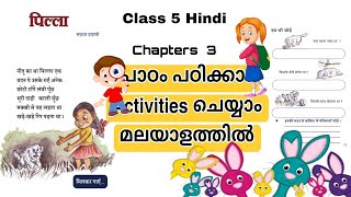 Class 5 Hindi Pilla/Malayalam explanation of pilla/Pilla activities/std5 hindi pilla question answer